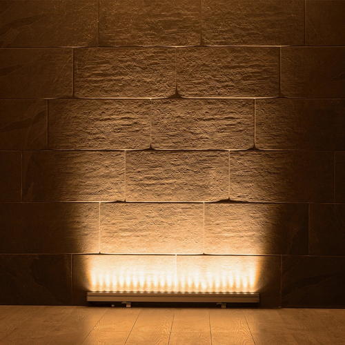GLOBOSTAR® WASHERMARGO 90150 Μπάρα Φωτισμού Wall Washer LED 24W 2520lm 30° DC 24V Αδιάβροχο IP66 Ultra Θερμό Λευκό 2200K Dimmable - Bridgelux SMD Chip - Γκρι Ανθρακί - Μ100 x Π4 x Υ5cm - 3 Χρόνια Εγγύηση