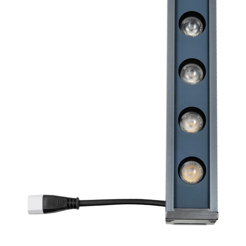 GLOBOSTAR® WASHERMARGO 90151 Μπάρα Φωτισμού Wall Washer LED 24W 2640lm 30° DC 24V Αδιάβροχο IP66 Θερμό Λευκό 2700K Dimmable - Bridgelux SMD Chip - Γκρι Ανθρακί - Μ100 x Π4 x Υ5cm - 3 Χρόνια Εγγύηση