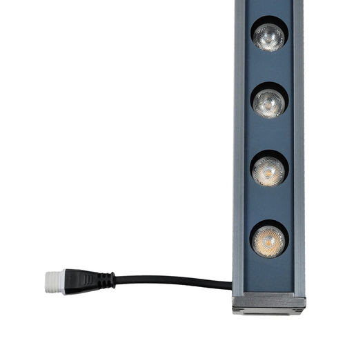 GLOBOSTAR® WASHERMARGO 90151 Μπάρα Φωτισμού Wall Washer LED 24W 2640lm 30° DC 24V Αδιάβροχο IP66 Θερμό Λευκό 2700K Dimmable - Bridgelux SMD Chip - Γκρι Ανθρακί - Μ100 x Π4 x Υ5cm - 3 Χρόνια Εγγύηση