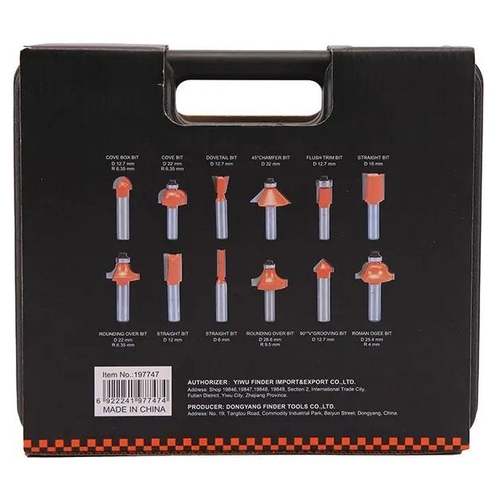 Σετ φρέζες ξύλου για ρούτερ - 12pcs - Φ6mm - Finder - 197747