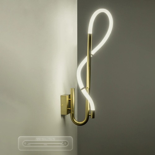 kelvo® GLOW KLV-101-0148-V2 Φωτιστικό Τοίχου / Απλίκα LED 18W 1800lm 360° AC 220-240V IP20 Ρυθμιζόμενο Λευκό CCT με On/Off 2700K/4500K/6000K - Lumileds SMD Chip - Χρυσό Πλατίνα - Μ65 x Π30 x Υ30cm - 3 Χρόνια Εγγύηση