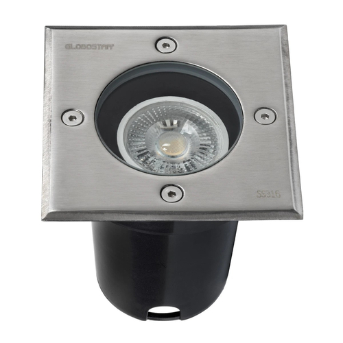 kelvo® KERIA KLV-101-0276 Χωνευτό Φωτιστικό Σποτ Δαπέδου για Λάμπα MR16 με Ντουί GU10 AC 220-240V Αδιάβροχο IP68 IK09 - Ανοξείδωτο Ατσάλι SS316 - Μ11 x Π11 x Υ11.5cm / Q10.4cm