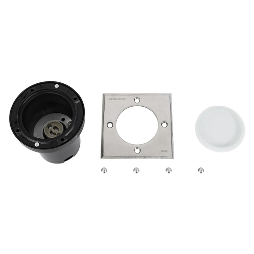 kelvo® KERIA KLV-101-0276 Χωνευτό Φωτιστικό Σποτ Δαπέδου για Λάμπα MR16 με Ντουί GU10 AC 220-240V Αδιάβροχο IP68 IK09 - Ανοξείδωτο Ατσάλι SS316 - Μ11 x Π11 x Υ11.5cm / Q10.4cm