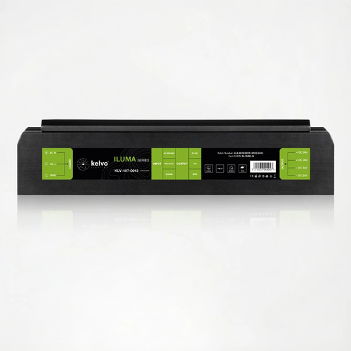 kelvo® ILUMA KLV-107-0013 Slim Τροφοδοτικό/Μετασχηματιστής Class I PELV 100W 4.1A AC 220-240V σε DC 24V IP20 - Γκρι Ανθρακί Ματ - Μ16 x Π4.8 x Υ2.8cm - 5 Χρόνια Εγγύηση