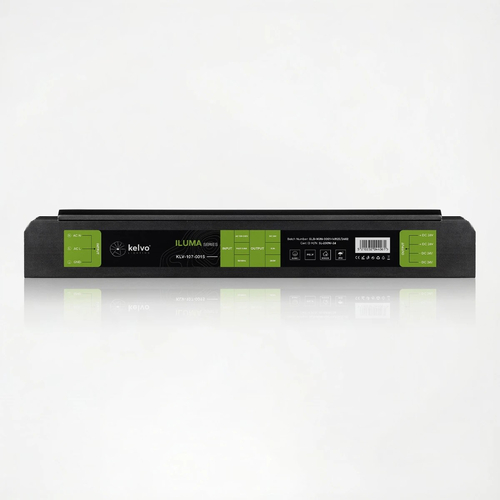 kelvo® ILUMA KLV-107-0015 Slim Τροφοδοτικό/Μετασχηματιστής Class I PELV 200W 8.3A AC 220-240V σε DC 24V IP20 - Γκρι Ανθρακί Ματ - Μ18.5 x Π5.9 x Υ2.8cm - 5 Χρόνια Εγγύηση