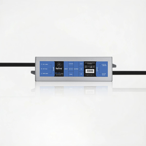 kelvo® SELAS KLV-107-0018 Τροφοδοτικό/Μετασχηματιστής Class II SELV 15W 1.25A AC 220-240V σε DC 12V Αδιάβροχο IP67 - Γκρι Ανθρακί Ματ - Μ11 x Π3 x Υ2cm - 5 Χρόνια Εγγύηση