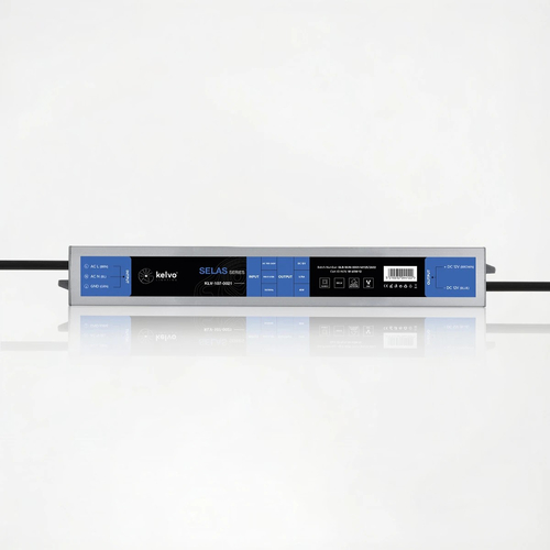 kelvo® SELAS KLV-107-0021 Τροφοδοτικό/Μετασχηματιστής Class II SELV 45W 3.75A AC 220-240V σε DC 12V Αδιάβροχο IP67 - Γκρι Ανθρακί Ματ - Μ22 x Π3 x Υ2cm - 5 Χρόνια Εγγύηση