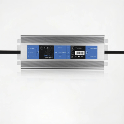 kelvo® SELAS KLV-107-0023 Τροφοδοτικό/Μετασχηματιστής Class I PELV 100W 8.2A AC 220-240V σε DC 12V Αδιάβροχο IP67 - Γκρι Ανθρακί Ματ - Μ18.9 x Π6.5 x Υ2.2cm - 5 Χρόνια Εγγύηση