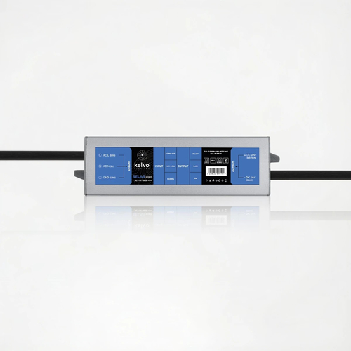 kelvo® SELAS KLV-107-0028 Τροφοδοτικό/Μετασχηματιστής Class II SELV 15W 0.63A AC 220-240V σε DC 24V Αδιάβροχο IP67 - Γκρι Ανθρακί Ματ - Μ11 x Π3 x Υ2cm - 5 Χρόνια Εγγύηση