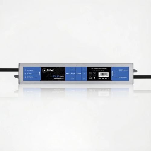 kelvo® SELAS KLV-107-0029 Τροφοδοτικό/Μετασχηματιστής Class II SELV 24W 1A AC 220-240V σε DC 24V Αδιάβροχο IP67 - Γκρι Ανθρακί Ματ - Μ18.2 x Π3 x Υ2.2cm - 5 Χρόνια Εγγύηση