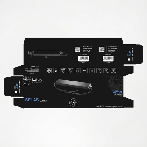 kelvo® SELAS KLV-107-0031 Τροφοδοτικό/Μετασχηματιστής Class II SELV 45W 1.87A AC 220-240V σε DC 24V Αδιάβροχο IP67 - Γκρι Ανθρακί Ματ - Μ22 x Π3 x Υ2cm - 5 Χρόνια Εγγύηση
