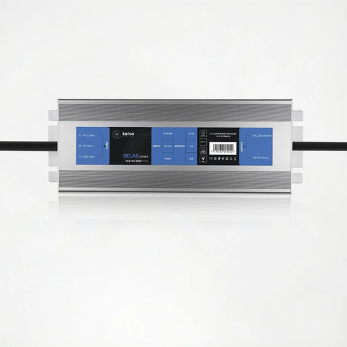 kelvo® SELAS KLV-107-0034 Τροφοδοτικό/Μετασχηματιστής Class I PELV 150W 6.25A AC 220-240V σε DC 24V Αδιάβροχο IP67 - Γκρι Ανθρακί Ματ - Μ18.9 x Π6.5 x Υ2.2cm - 5 Χρόνια Εγγύηση