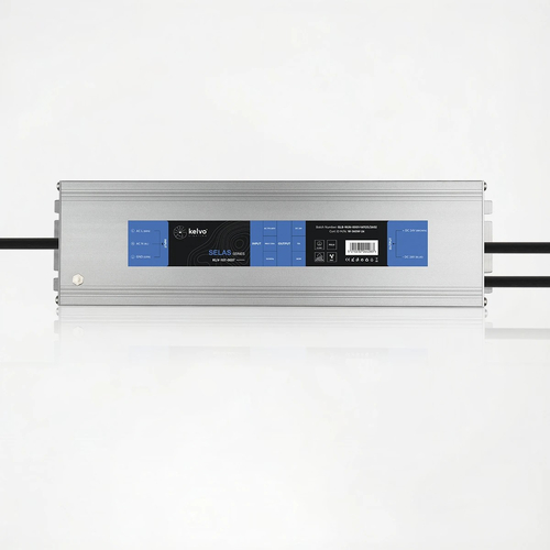 kelvo® SELAS KLV-107-0037 Τροφοδοτικό/Μετασχηματιστής Class I PELV 360W 15A AC 220-240V σε DC 24V Αδιάβροχο IP67 - Γκρι Ανθρακί Ματ - Μ26.8 x Π7.2 x Υ3.2cm - 5 Χρόνια Εγγύηση
