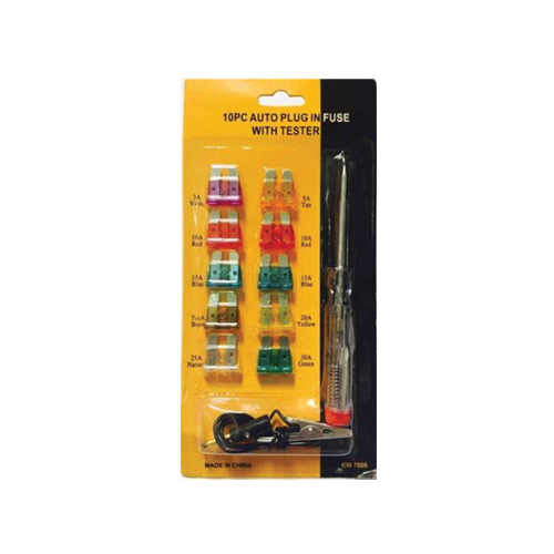 FUSE 001 AΣΦΑΛΕΙΕΣ ΑΥΤΟΚΙΝΗΤΟΥ(10TEM.) + TESTER - FUSE001