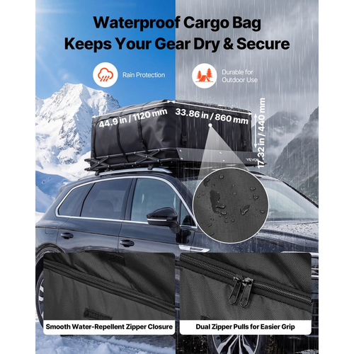 Καλάθι Αποσκευών VEVOR Roof Rack, 1295 x 914 x 102 mm, Βαρέως Τύπου Καλάθι Μεταφοράς Οροφής με Πτυσσόμενο Σχεδιασμό, Χωρητικότητα 90,72 kg, Βάση Αποσκευών Αυτοκινήτου με Εύκολη Εγκατάσταση σε Όλες τις Καιρικές Συνθήκες, Universal για Φορτηγό SUV