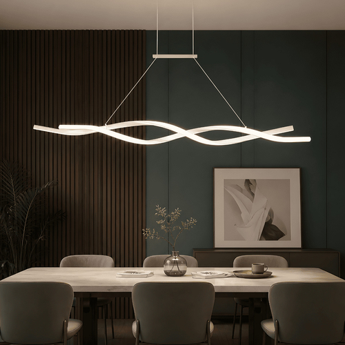 LED7 Κρεμαστό LED Φωτιστικό Twist 80W 4800lm 100cm CCT με Remote Λευκό