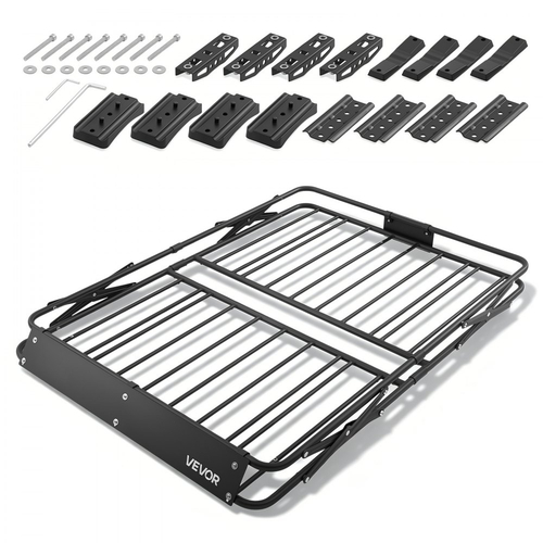 Καλάθι Αποσκευών VEVOR Roof Rack, 1168 x 914 x 102 mm, Βαρέως Τύπου Καλάθι Μεταφοράς Οροφής με Πτυσσόμενο Σχεδιασμό, Χωρητικότητα 90,72 kg, Βάση Αποσκευών Αυτοκινήτου με Εύκολη Εγκατάσταση σε Όλες τις Καιρικές Συνθήκες, Universal για Φορτηγό SUV