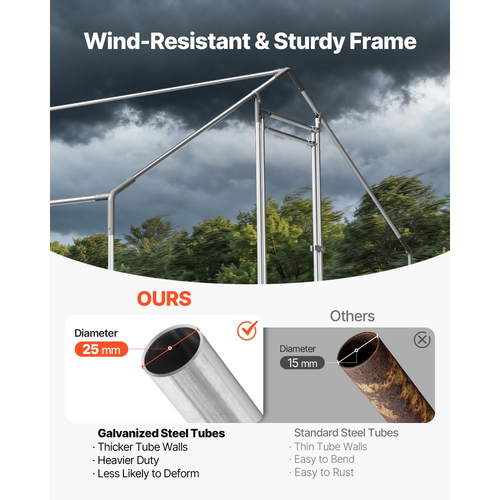 Μεγάλο Μεταλλικό Κοτέτσι VEVOR, 3 x 4 x 2 μ., Θάλαμοι για κοτέτσια με αδιάβροχο κάλυμμα, Περίφραξη κοτέτσιου με στέγη Spire με κλειδαριά, Εξωτερικό κλουβί για πάπιες και κουνέλια, Στέγη για πουλερικά για αυλή, αγρόκτημα, χρήση σε αυλή