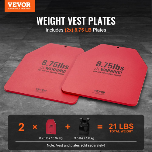 Πλάκες για Γιλέκα Βαρών VEVOR, Ζεύγη 4 KG, Πλάκες με Βάρος Premium από Ατσάλι, Εργονομική Εφαρμογή με Στρογγυλό Σώμα – WODs, Επιπλέον Βάρος για Γιλέκα Βαρών, για Προπόνηση Δύναμης, Τρέξιμο, Γυμναστική, Βαριές Προπονήσεις