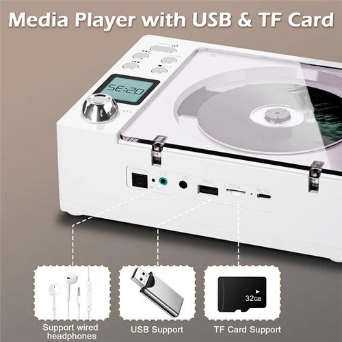 Φορητό CD Player με Bluetooth & Ραδιόφωνο - CD-3100 - 718228 - White