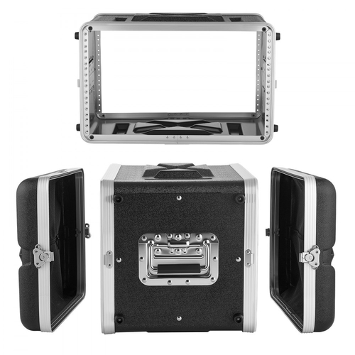 Θήκη rack VEVOR 6U, βάθος 310 mm, ρηχή καμπίνα rack διακομιστή με κατασκευή ABS, ανθεκτικά εντοιχισμένα περιστρεφόμενα μάνδαλα, αποσπώμενο μπροστινό και πίσω κάλυμμα, εύκολη εγκατάσταση, για ενισχυτή, ήχο, μίκτη DJ