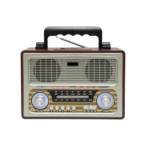 Επαναφορτιζόμενο ραδιόφωνο Retro - M1800BT - 654381 - Silver