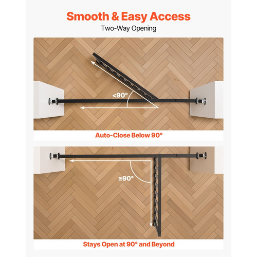 VEVOR Πολύ Ψηλή Πόρτα Κατοικίδιων για Γάτες, Ρυθμιζόμενο Πλάτος 700-860 mm, Ύψος 200 cm Πόρτα Σκύλου, με Κιτ Στήριξης με Πίεση και Κιτ Στήριξης σε Επιτοίχιο Χώρο, Στενή Απόσταση Μπάρας 30 mm, για Σκάλες, Πόρτες και Σπίτι, Μαύρο