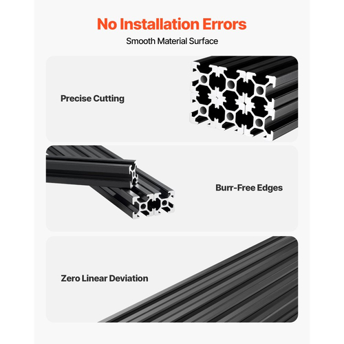 Προφίλ εξώθησης αλουμινίου VEVOR 6 τεμάχια 2020, 78,74 ίντσες 2000 mm, ανοδιωμένη γραμμική ράγα ευρωπαϊκού προτύπου T, ράγα αλουμινίου υψηλής αντοχής από εξώθηση, για εξαρτήματα τρισδιάστατων εκτυπωτών και πάγκο εργασίας CNC DIY, μαύρο