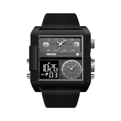 Ψηφιακό/αναλογικό ρολόι χειρός - Skmei - 2020 - Black/Black