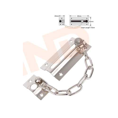 Σύρτης πόρτας με αλυσίδα - 85*42mm - Σετ 12 τεμάχια - 205985