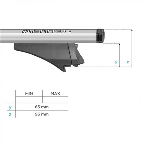 MENABO ΜΠΑΡΕΣ ΟΡΟΦΗΣ ΑΛΟΥΜΙΝΙΟΥ BLADE M SILVER 118 cm ΜΕ ΑΚΡΑ ALFA HIGH ΓΙΑ Toyota Sienna (XL30) 5 doors 2010> ΜΕ FLUSH RAILS - 2 ΤΕΜ. (12920/MB)