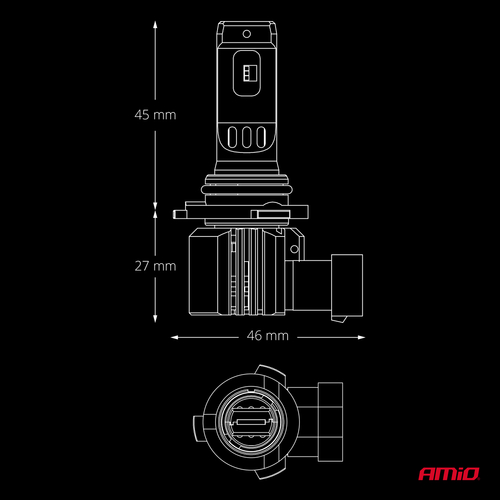 AMiO - Λάμπες LED F26 Pro Series HB4 12/24V 68W 2900-3550lm 6.000K Full Can-Bus Plug&Play - 2 Τεμ. (04875/AM)
