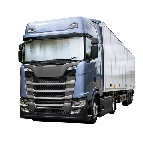 Lampa – Ηλιοπροστασία Εσωτερική Παρμπρίζ Truck Deluxe Series XXL (Μαύρη/Ματ 90 x 240 cm), Κορυφαία Θερμική Ασπίδα Προστασίας για το Ταμπλό και την Καμπίνα Φορτηγού - 1 Τεμ. (L.6682.6)