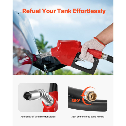Φορητή Δεξαμενή Ντίζελ VEVOR, Χωρητικότητα 220L & Ροή 10,6 GPM, Δεξαμενή Καυσίμου με Ηλεκτρική Αντλία Μεταφοράς 12V και Ελαστικό Σωλήνα 4m, Δεξαμενές Μεταφοράς Ντίζελ PE για Εύκολη Μεταφορά Καυσίμου, Κόκκινο