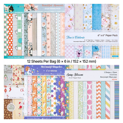 Χαρτί για Scrapbooking VEVOR, 72 φύλλα, ανάμεικτο ειδικό χαρτί 152 mm για μηχανή κοπής και ανάγλυφης εκτύπωσης VEVOR, ζωηρό χρώμα, σχέδιο με σχέδια για διακοσμήσεις, scrapbooking, κατασκευή καρτών και χειροτεχνίες DIY