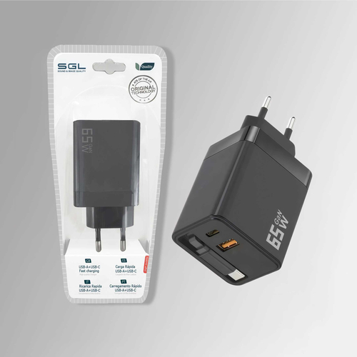 Αντάπτορας φόρτισης με καλώδιο Type-C & 2 θύρες USB-A & Type-C - Fast Charge - 65W - DS65 - 220718
