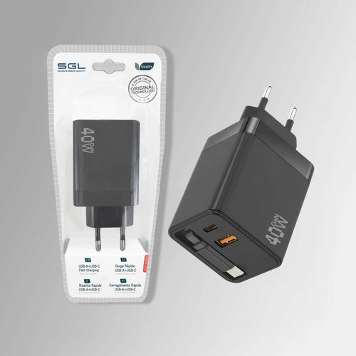 Αντάπτορας φόρτισης με καλώδιο Type-C & 2 θύρες USB-A & Type-C - Fast Charge - 40W - DS65 - 220724