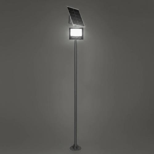 GLOBOSTAR® HELIOS-280 GLB-000-0003 Μεταλλικός Γαλβανισμένος Στύλος Φωτισμού για Φωτοβολταϊκό Προβολέα Εξωτερικού Χώρου - RAL 7016 Γκρι Ανθρακί - Μ35 × Π25 × Υ280cm