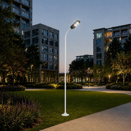 GLOBOSTAR® URBANO-280 GLB-000-0010 Μεταλλικός Γαλβανισμένος Στύλος Φωτισμού για Φωτοβολταϊκό Φωτιστικό Δρόμου Εξωτερικού Χώρου - RAL 9016 Λευκό Ματ - Μ84 x Π25 x Υ280cm