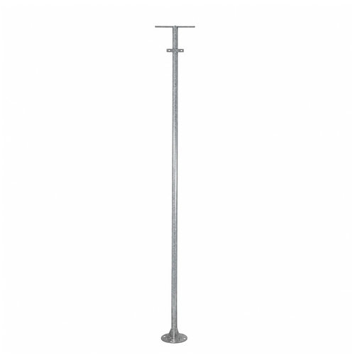 GLOBOSTAR® HELIOS-280 GLB-000-0001 Μεταλλικός Γαλβανισμένος Στύλος Φωτισμού για Φωτοβολταϊκό Προβολέα Εξωτερικού Χώρου - Ασημί Γαλβανιζέ - Μ35 × Π25 × Υ280cm