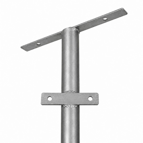 GLOBOSTAR® HELIOS-280 GLB-000-0001 Μεταλλικός Γαλβανισμένος Στύλος Φωτισμού για Φωτοβολταϊκό Προβολέα Εξωτερικού Χώρου - Ασημί Γαλβανιζέ - Μ35 × Π25 × Υ280cm