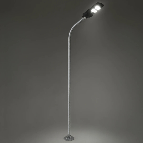GLOBOSTAR® URBANO-280 GLB-000-0007 Μεταλλικός Γαλβανισμένος Στύλος Φωτισμού για Φωτοβολταϊκό Φωτιστικό Δρόμου Εξωτερικού Χώρου - Ασημί Γαλβανιζέ - Μ84 x Π25 x Υ280cm