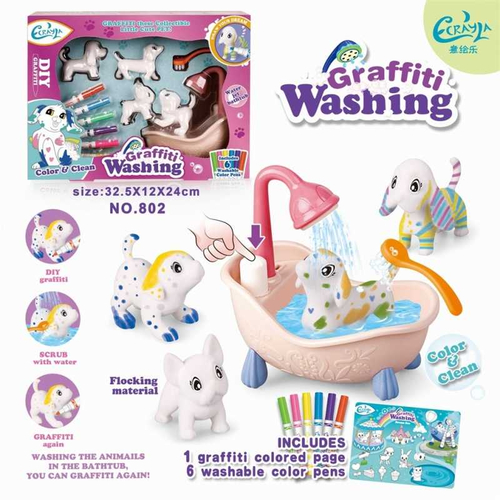 Σετ ζωγραφικής σε ζωάκια πλενόμενα - Graffiti Washing - 802 - 233328