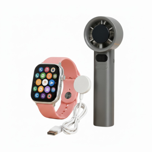 Σετ Smartwatch με ασύρματο ανεμιστήρα χειρός - FAN-50 PRO - 260295 - Orange