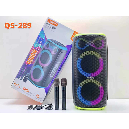 Φορητό ηχείο subwoofer με 2 μικρόφωνα Karaoke - QS-289 - 260486 - Green