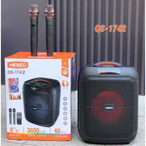 Φορητό ηχείο subwoofer με 2 μικρόφωνα Karaoke - QS-1742 - 260417