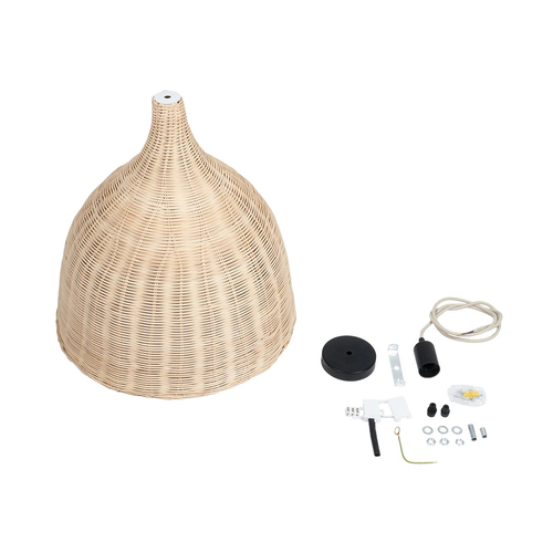 kelvo® BAHAMAS KLV-102-0002 Κρεμαστό Φωτιστικό Οροφής για Λάμπα με Ντουί E27 AC 220-240V IP20 - Μπεζ - Μ45 x Π45 x Υ47cm