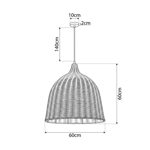 kelvo® BAHAMAS KLV-102-0003 Κρεμαστό Φωτιστικό Οροφής για Λάμπα με Ντουί E27 AC 220-240V IP20 - Μπεζ - Μ60 x Π60 x Υ60cm