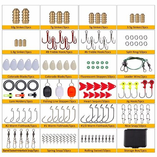 Σετ αξεσουάρ ψαρέματος σε θήκη - 128pcs - 831803