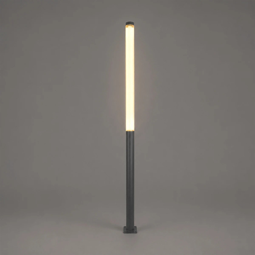 GLOBOSTAR® AXOR GLB-103-0015 Φωτιστικό Urban Πλατείας/Πάρκου LED 50W 4500lm 360° AC 220-240V Αδιάβροχο IP65 Θερμό Λευκό 2700K - Sanan SMD Chip - Γκρι Ανθρακί Ματ - Μ20 x Π20 x Υ300cm - 3 Χρόνια Εγγύηση
